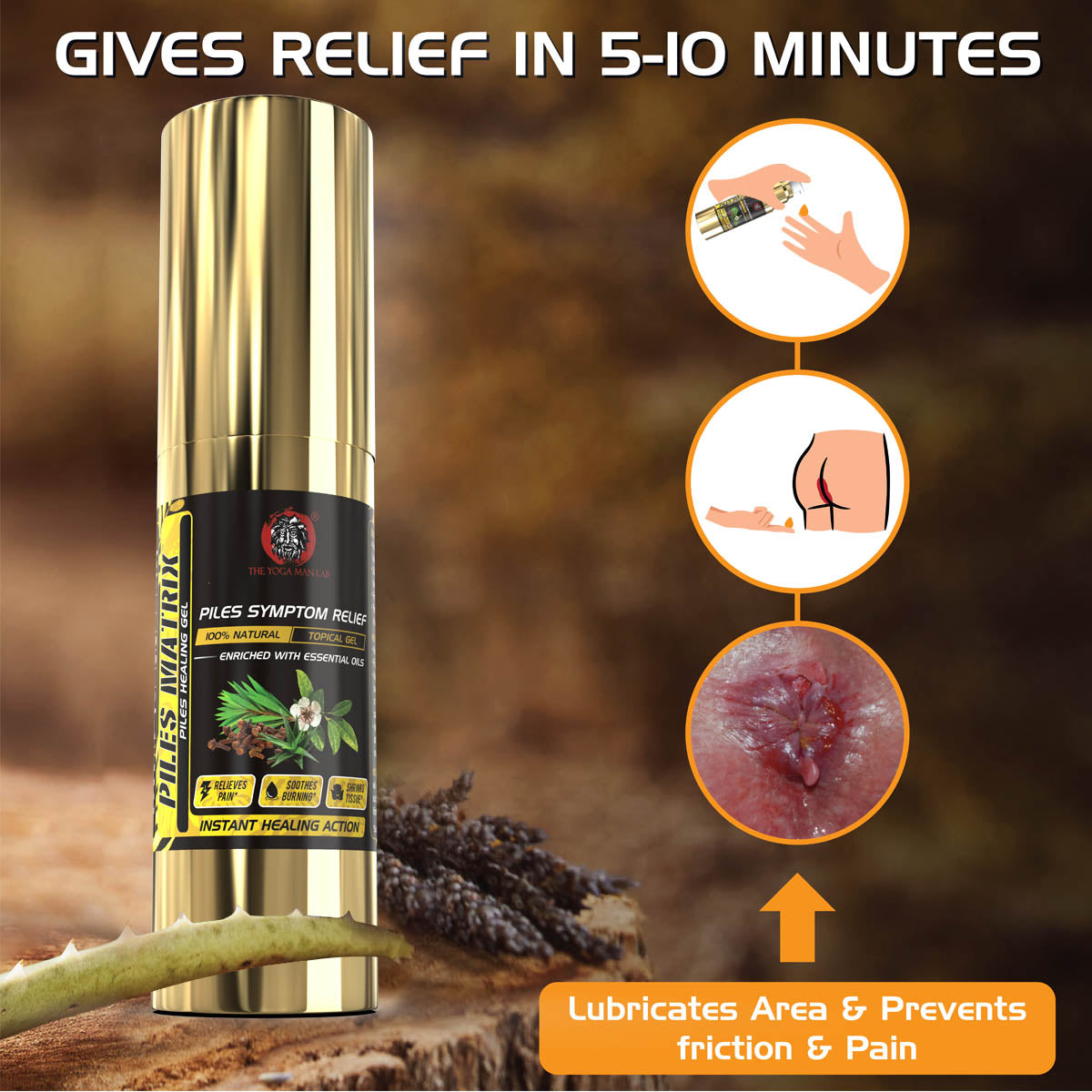 YogaManLab® PILES MATRIX - Ayurvedic Piles Healing Lepam | Relieves Itching, Inflammation & Lubricates Area | Made with 100% Natural Essential Oils Secondary image