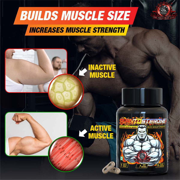 YogaManLab® PLANTOSTERONE - Ayurvedic Muscle Builder & Testosterone Booster | Helps Increase Muscle Size & Body Weight| 100% Natural