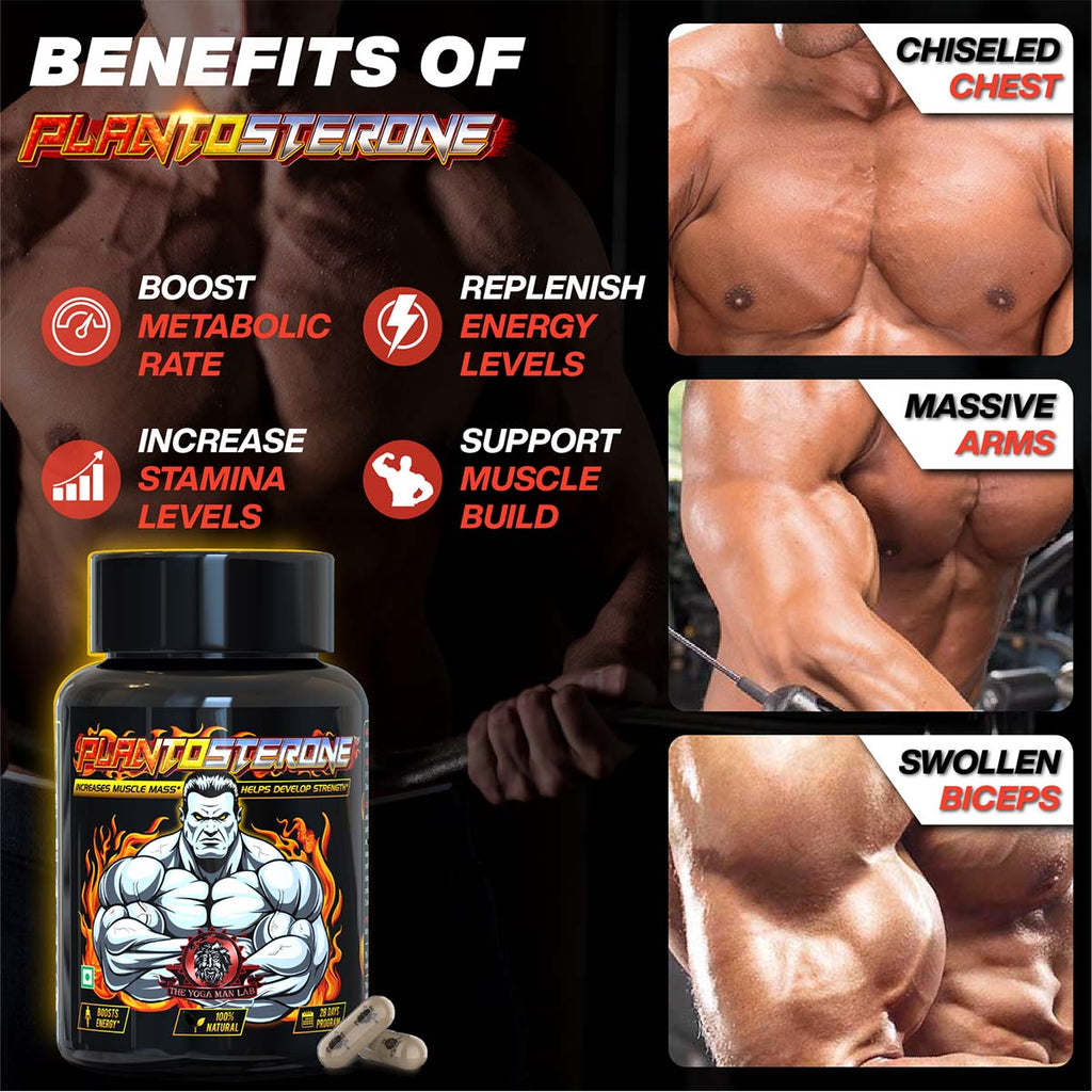PLANTOSTERONE - Muscle Building & Testo-Boosting Ayurvedic Supplement | Helps Gain Muscle Size & Weight, with Increase in Sexual Drive | 100% Natural Health Care > Muscle Building > Muscle Growth > Supplement > Ayurvedic Weight Gain The Yoga Man Lab   