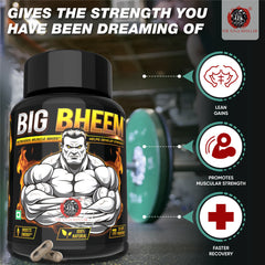 BIG BHEEM - Muscle & Weight Gain Supplement | 100% Natural Ayurvedic Testo Booster For Increased Bedroom Performance Health Care > Muscle Building > Muscle Growth > Supplement > Ayurvedic Weight Gain The Yoga Man Lab   