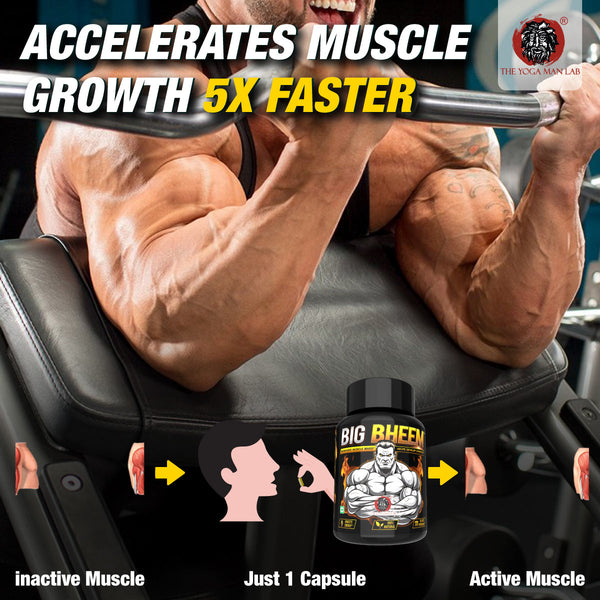 BIG BHEEM - Muscle & Weight Gain Supplement | 100% Natural Ayurvedic Testo Booster For Increased Bedroom Performance