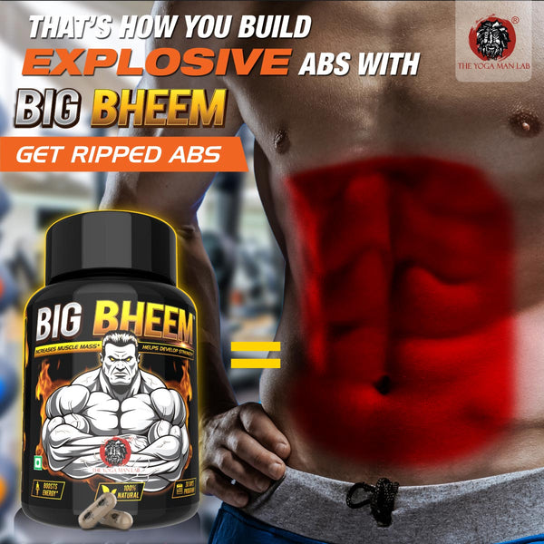 BIG BHEEM - Muscle & Weight Gain Supplement | 100% Natural Ayurvedic Testo Booster For Increased Bedroom Performance